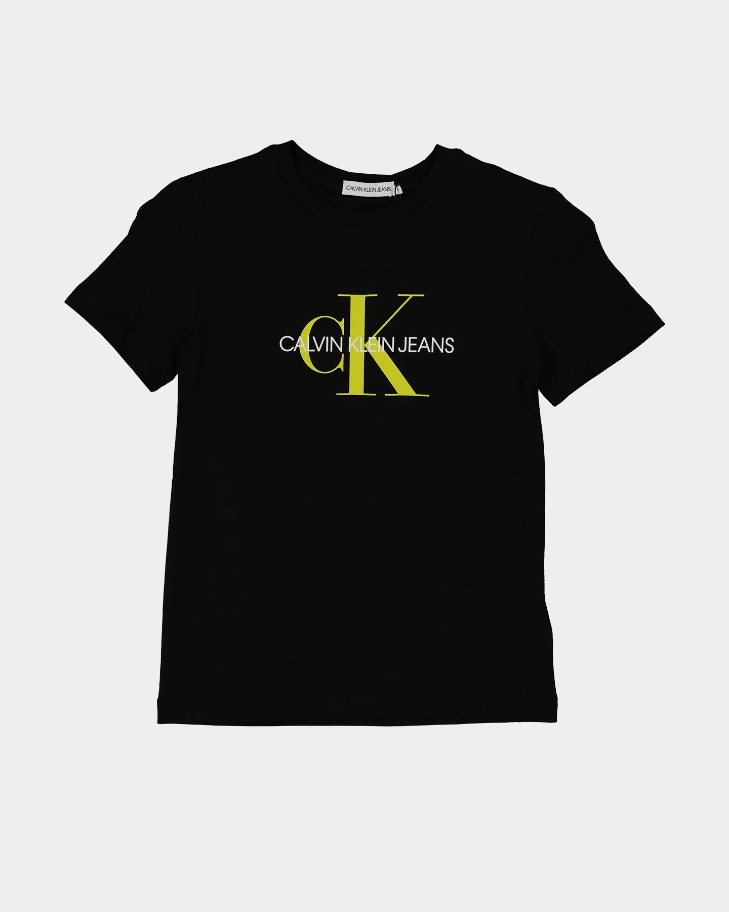 Calvin Klein Kids' Monogram Logo T-Shirt Heather Black/Yellow