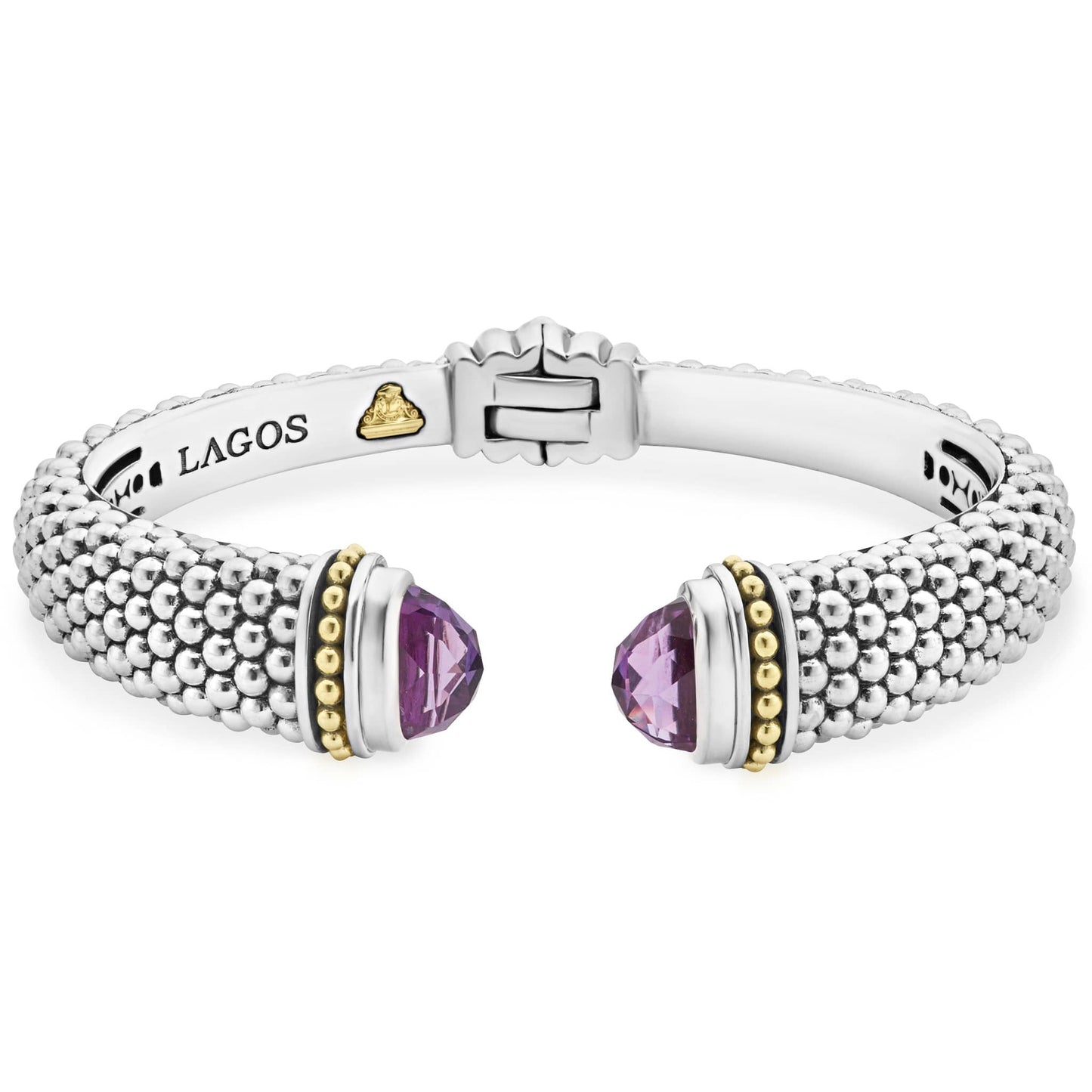 Caviar Color Amethyst Cuff Bracelet | 12mm