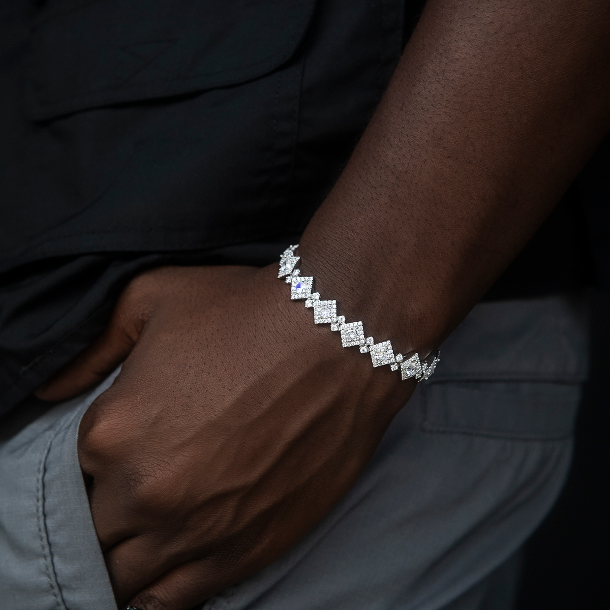 Cloister Link Bracelet in White Gold