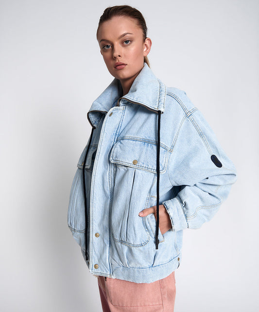 BEST BLUE DENIM PUFFA JACKET