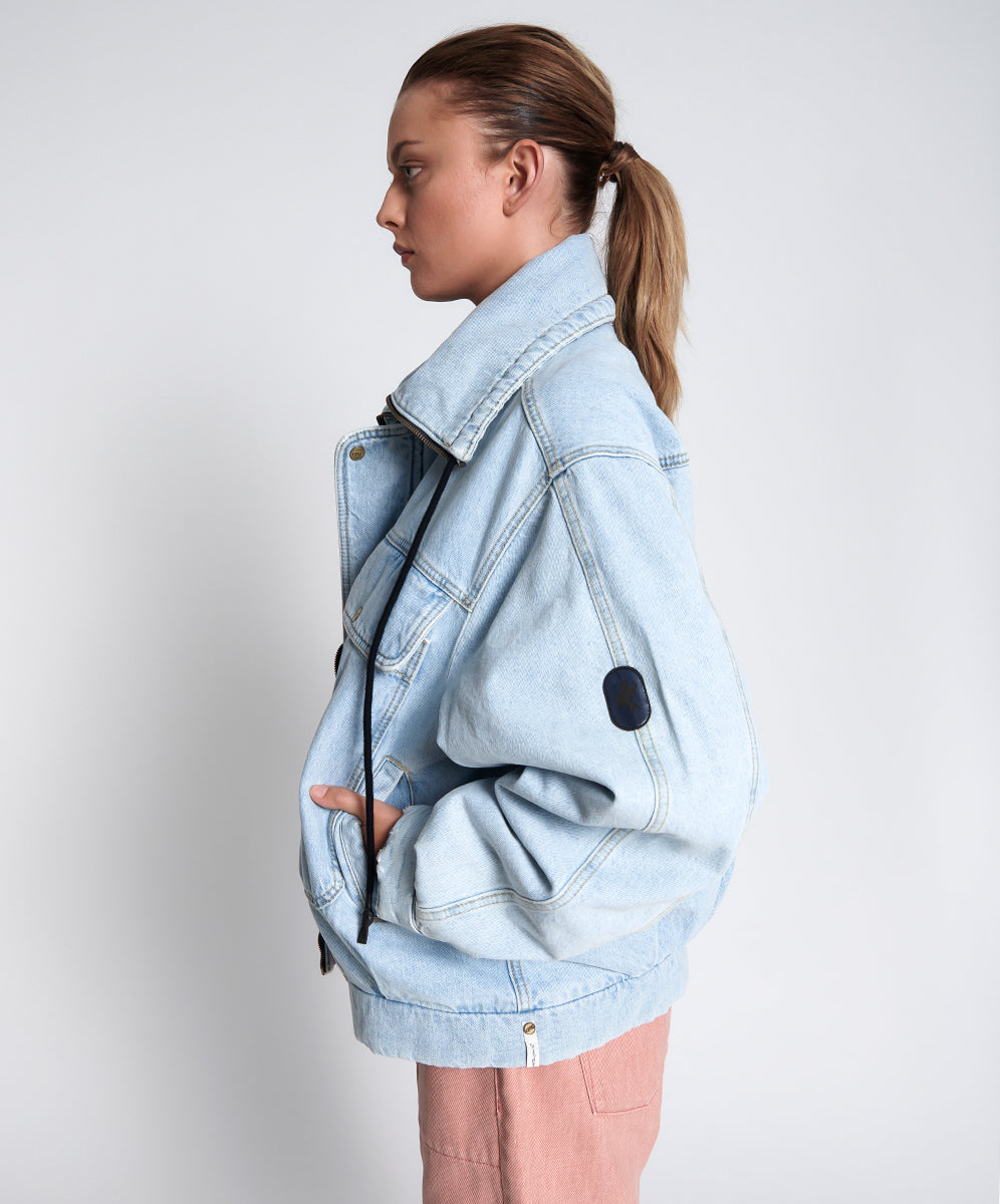 BEST BLUE DENIM PUFFA JACKET