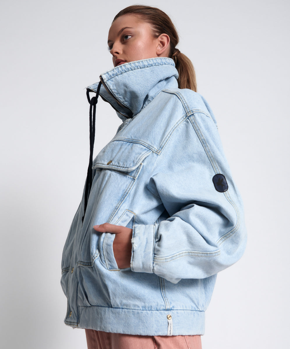 BEST BLUE DENIM PUFFA JACKET