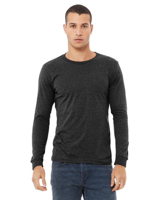 Bella+Canvas Long Sleeve Jersey T-Shirt | Drk Grey Heather