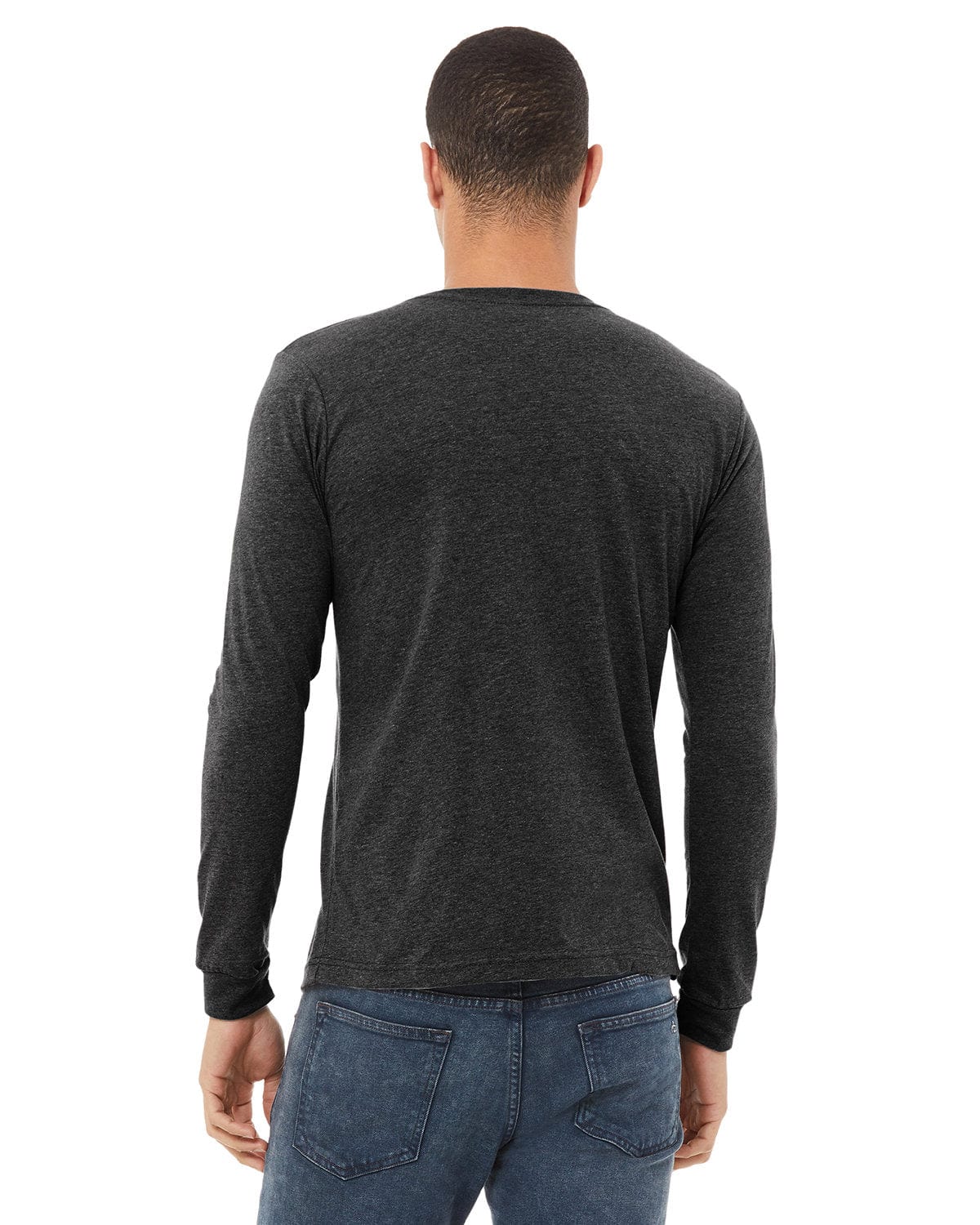 Bella+Canvas Long Sleeve Jersey T-Shirt | Drk Grey Heather