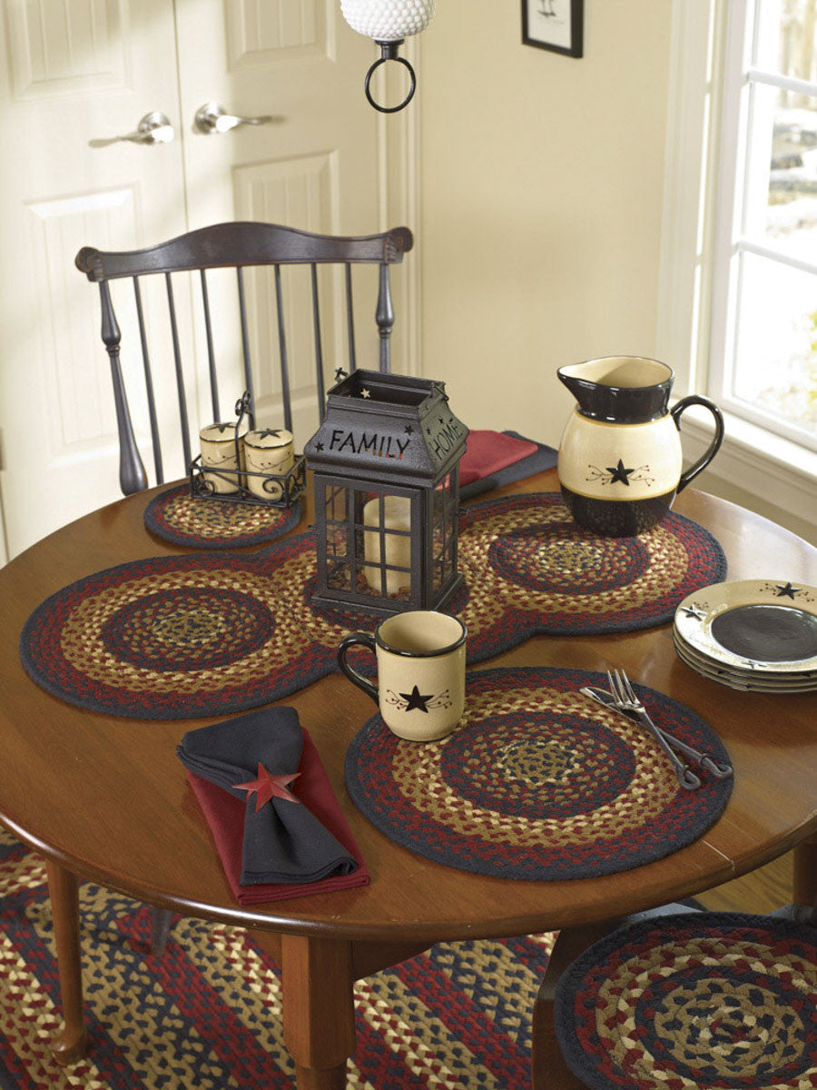 Folk Art Braided Round Placemat (set of 6)