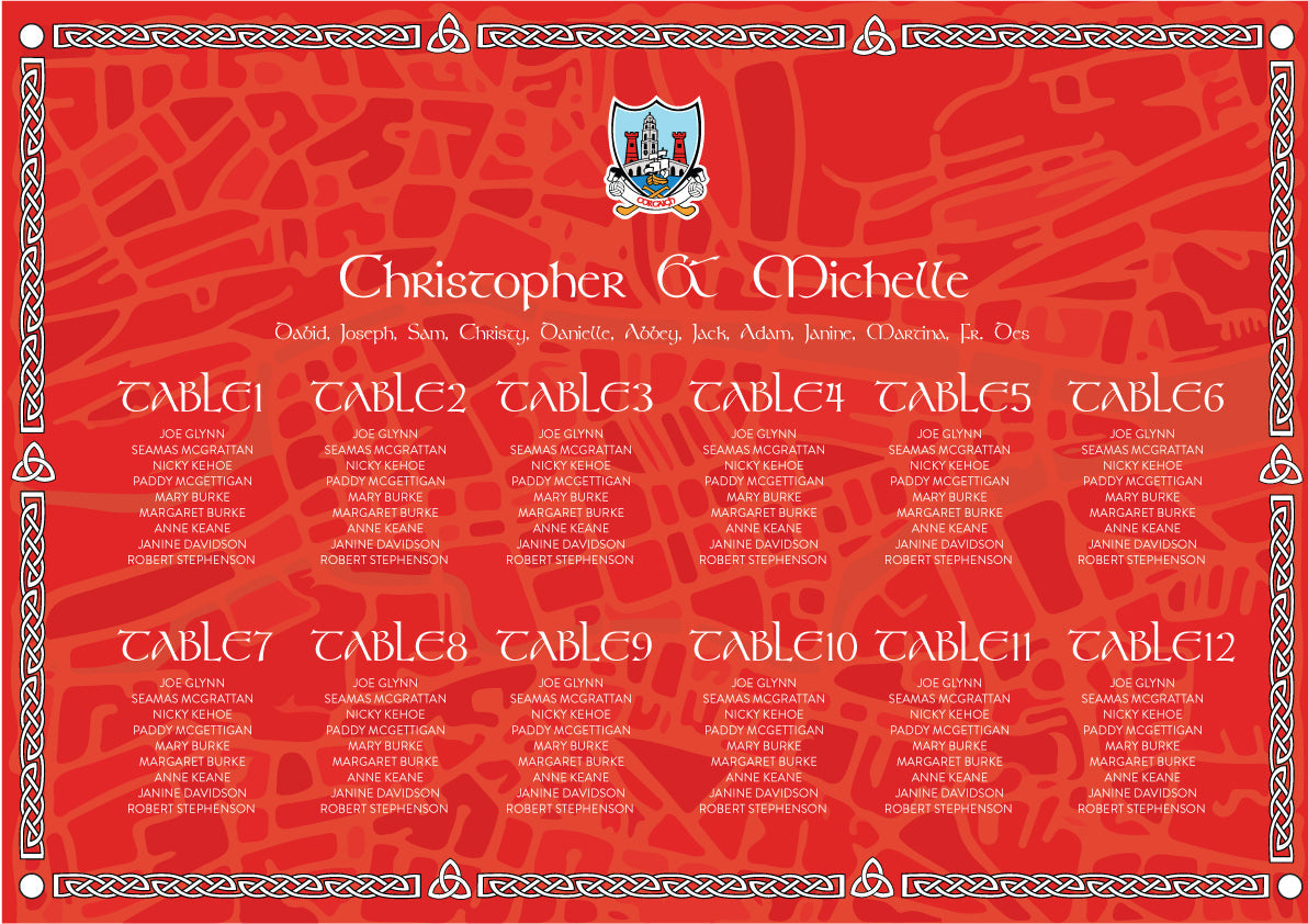 Cork GAA Table Plan