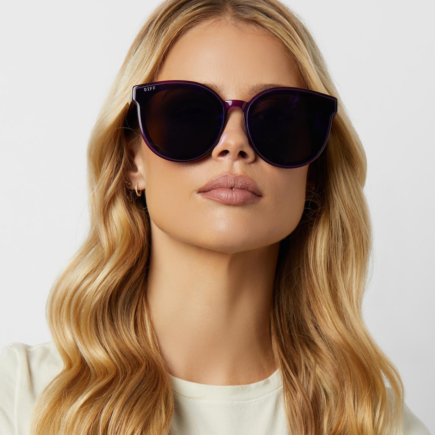 GEMMA - POSH PURPLE CRYSTAL + PURPLE MIRROR SUNGLASSES