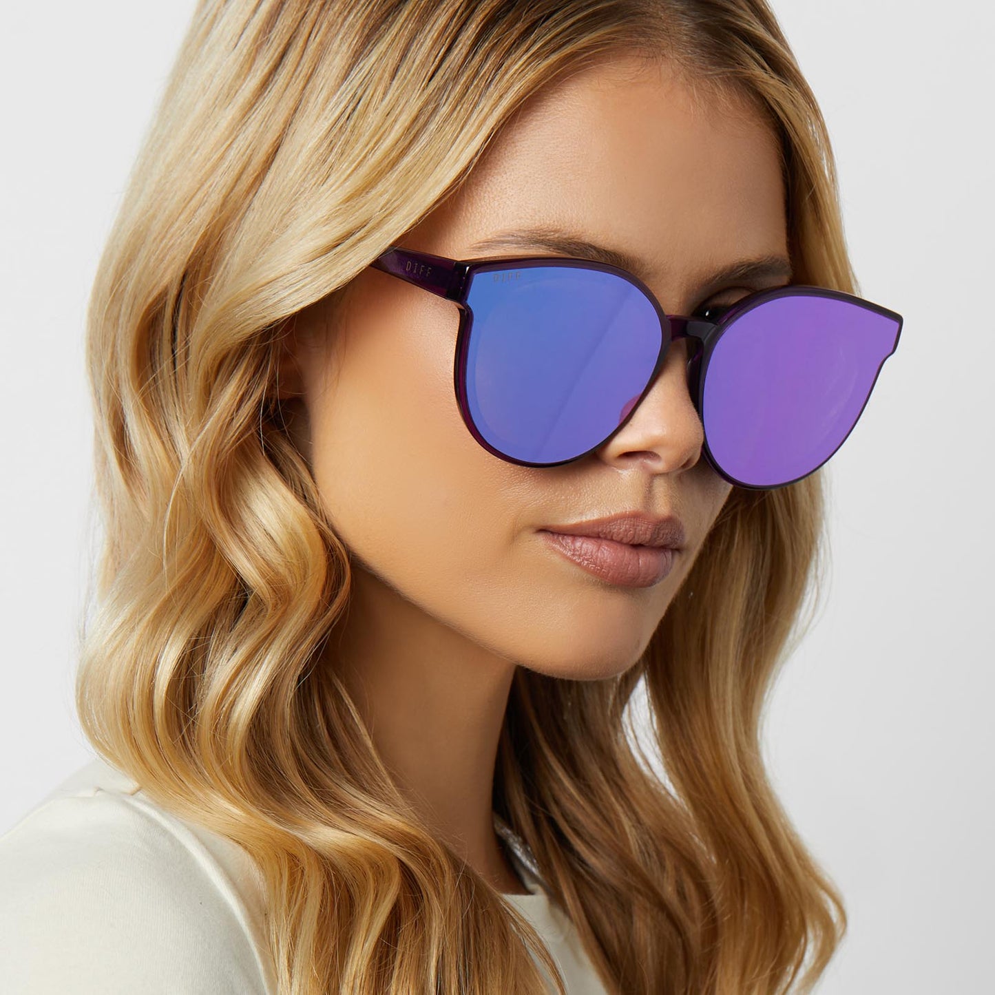 GEMMA - POSH PURPLE CRYSTAL + PURPLE MIRROR SUNGLASSES