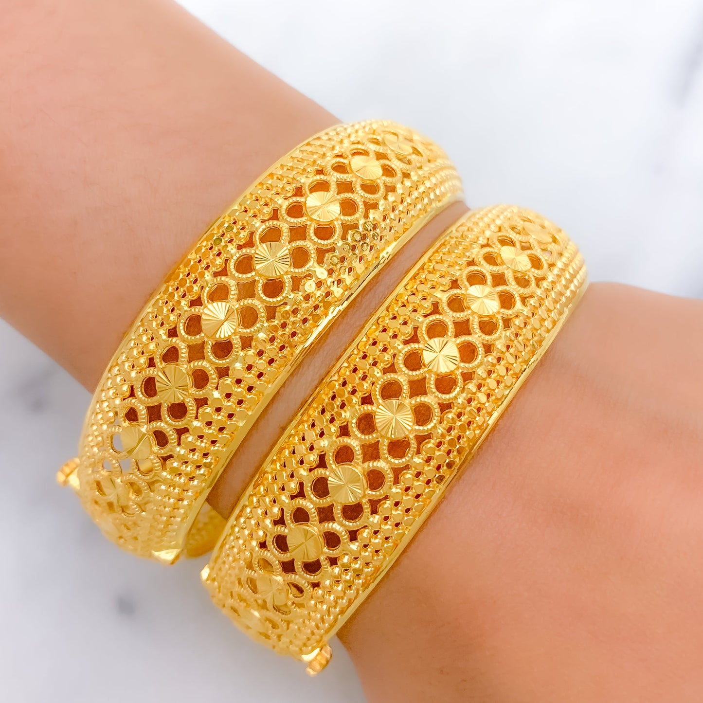 Contemporary Flower Bangles