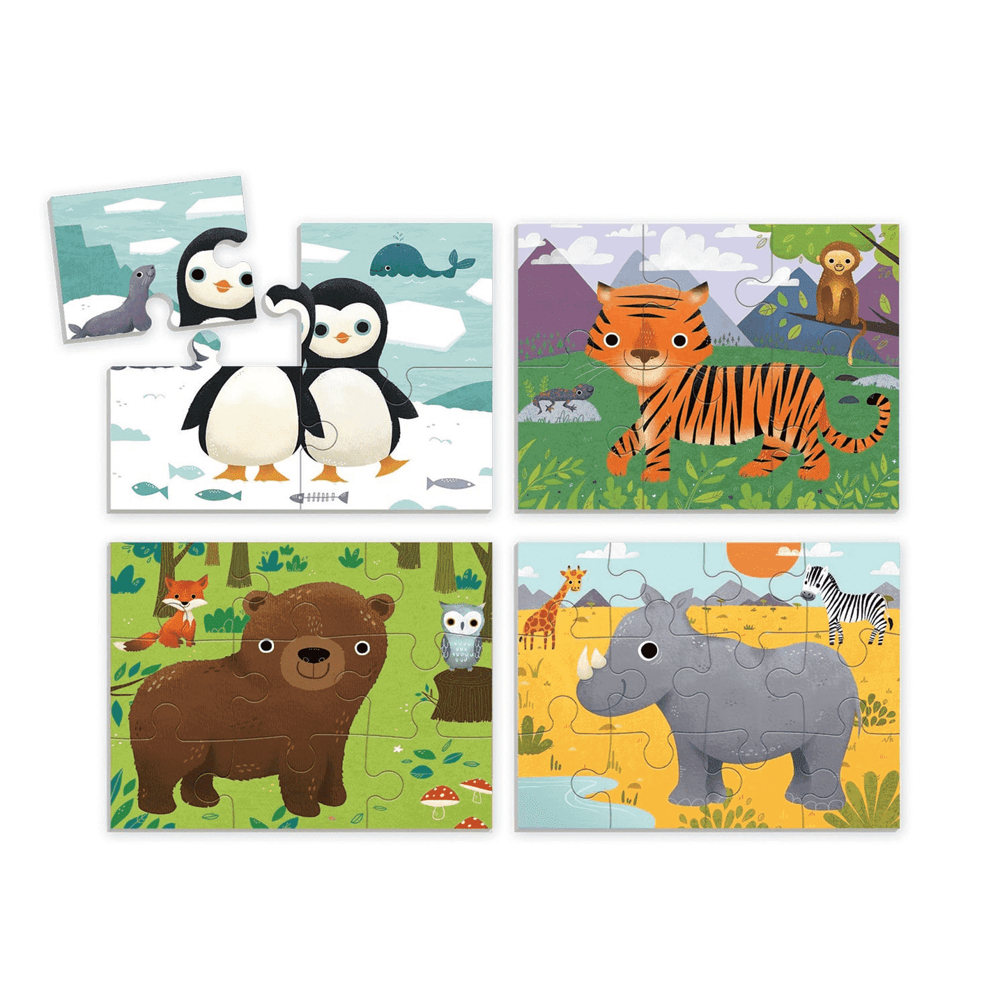 Animals Of The World 4-In-a-Box Progressive Puzzle