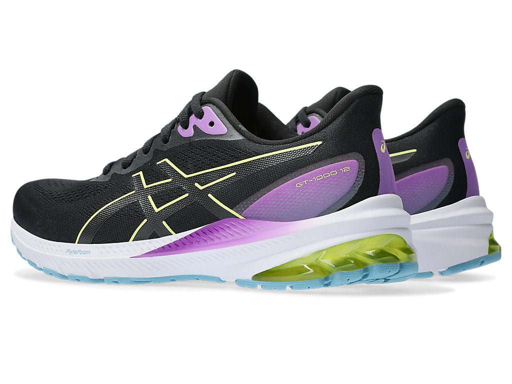 ASICS WOMENS GT-1000 12 BLACK/GLOW YELLOW SHOE