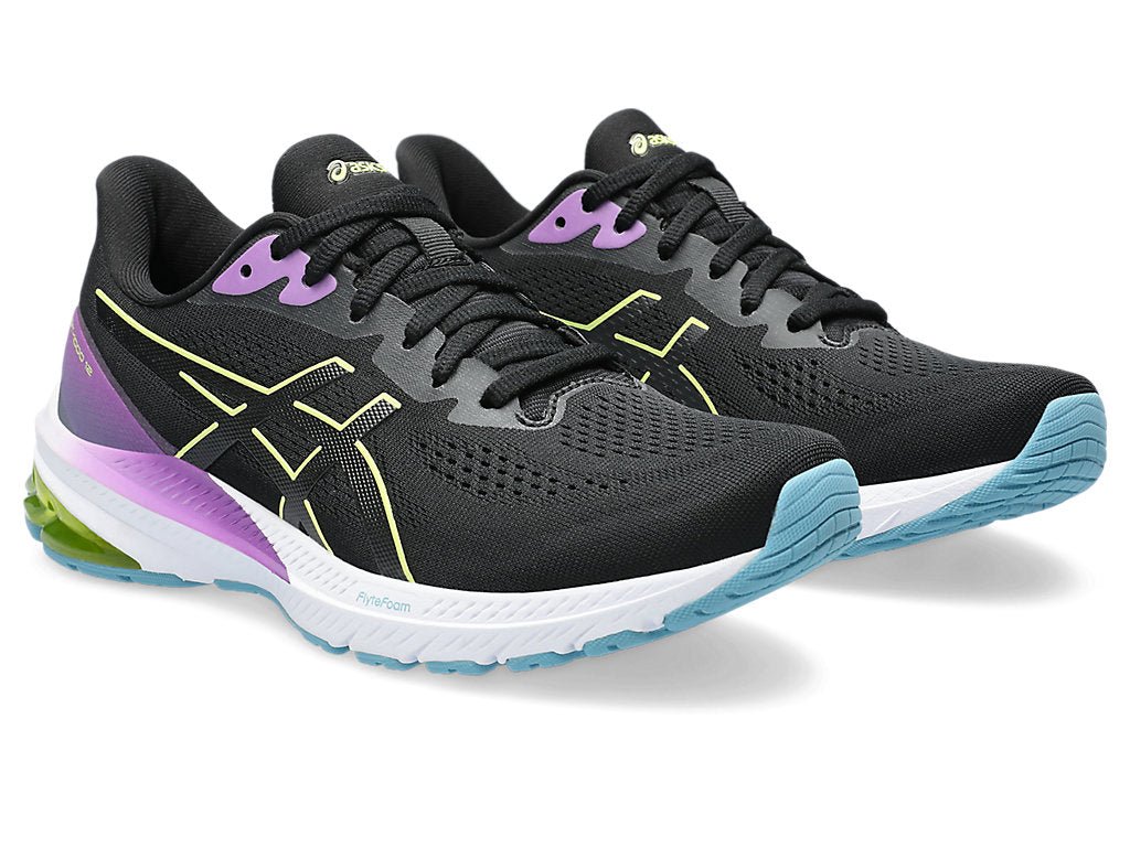 ASICS WOMENS GT-1000 12 BLACK/GLOW YELLOW SHOE