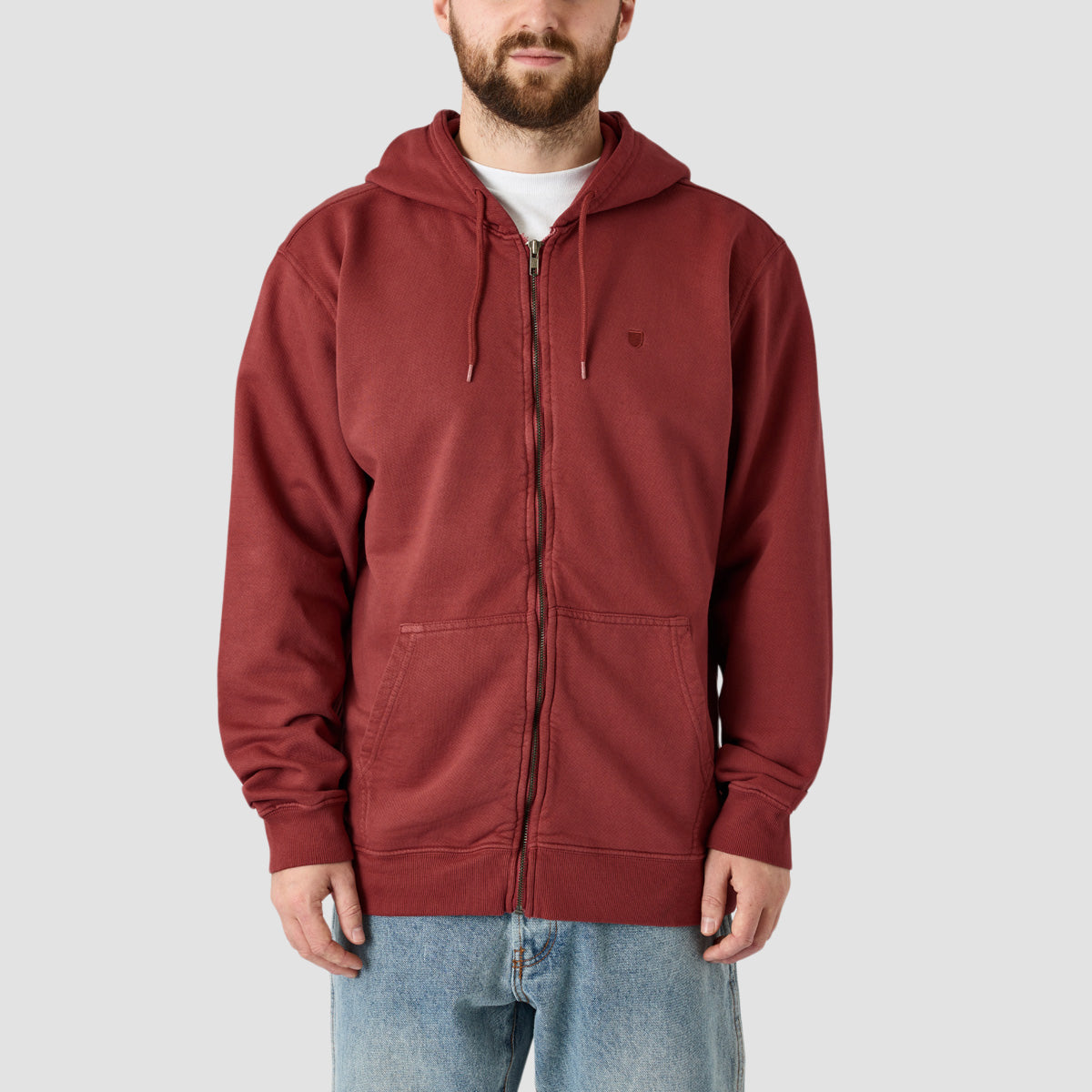 Brixton Vintage Reserve Full Zip Hoodie Island Berry Vintage Wash