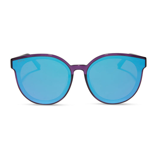 GEMMA - POSH PURPLE CRYSTAL + PURPLE MIRROR SUNGLASSES