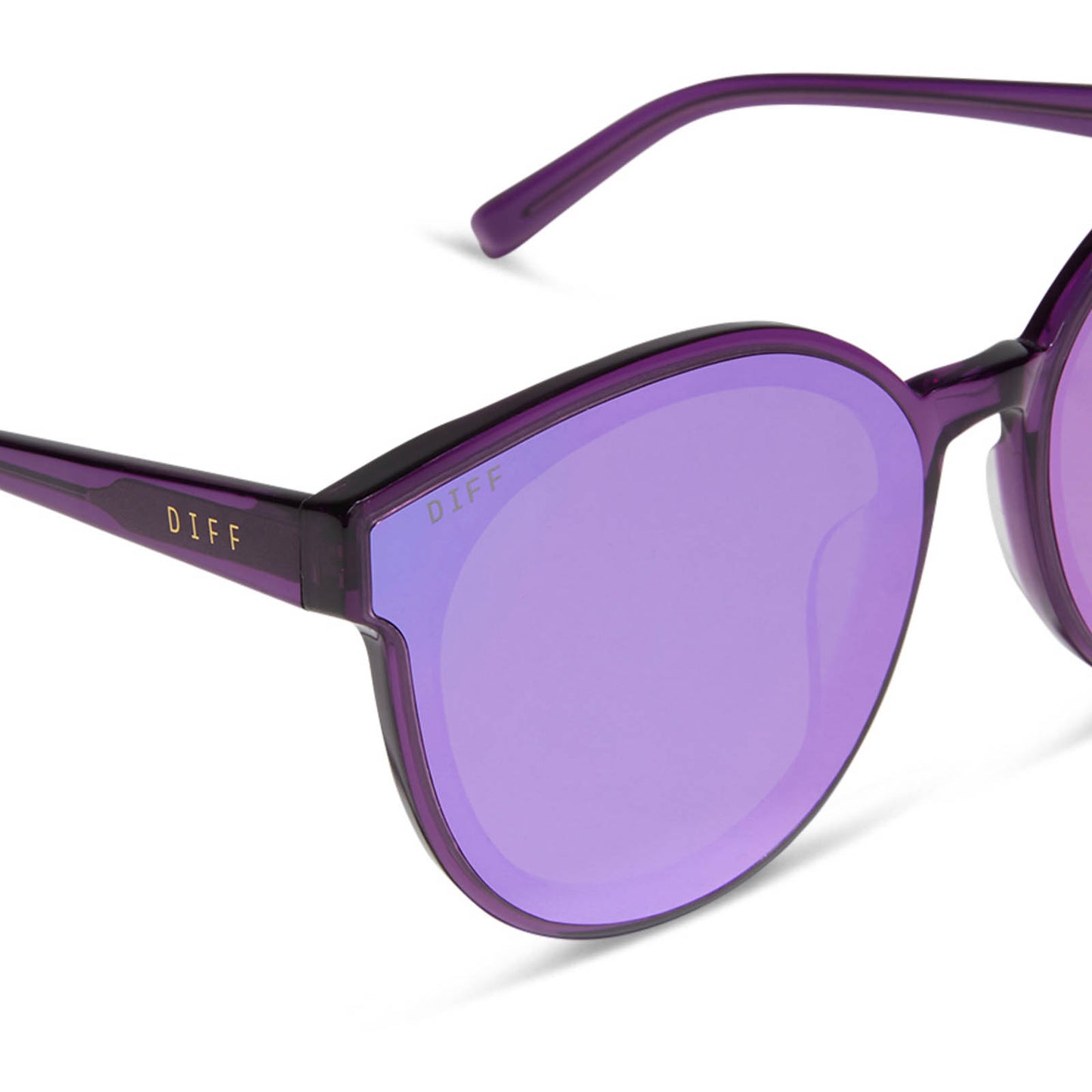 GEMMA - POSH PURPLE CRYSTAL + PURPLE MIRROR SUNGLASSES