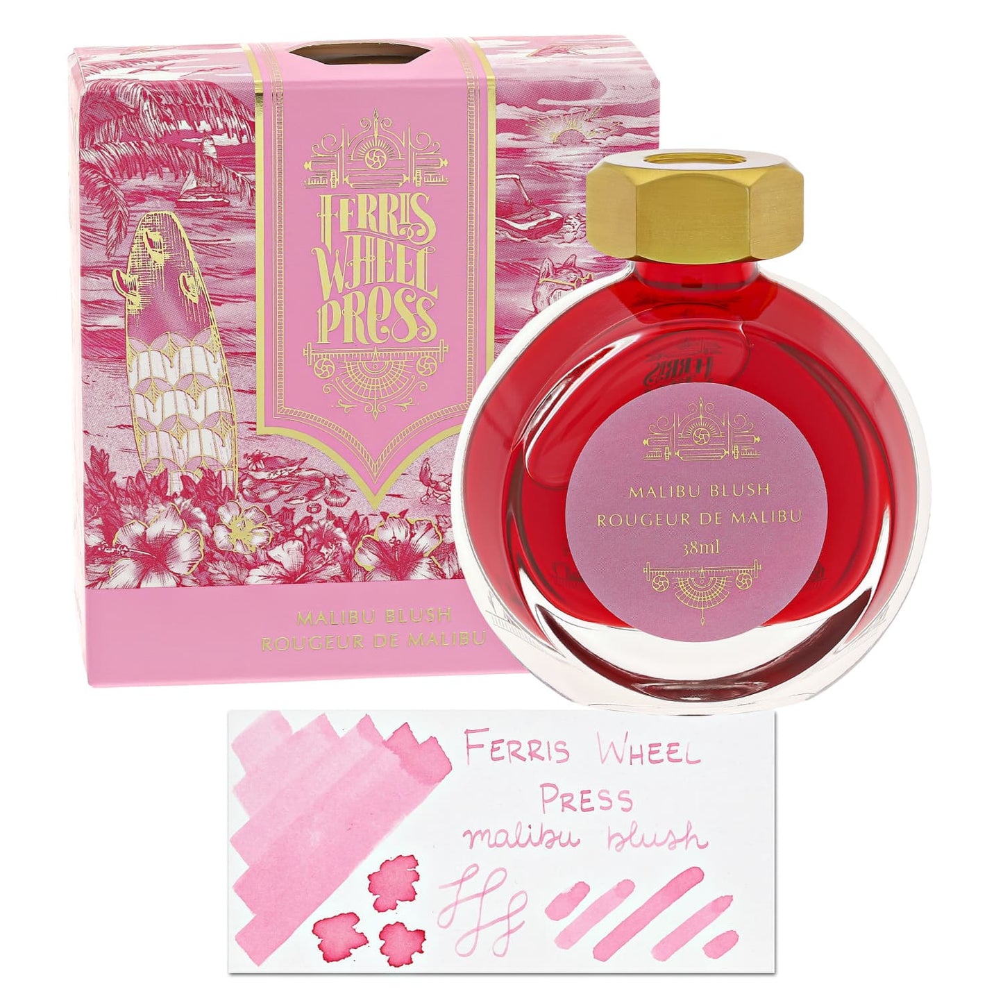 Ferris Wheel Press Malibu Blush Bottle Ink - 38 mL