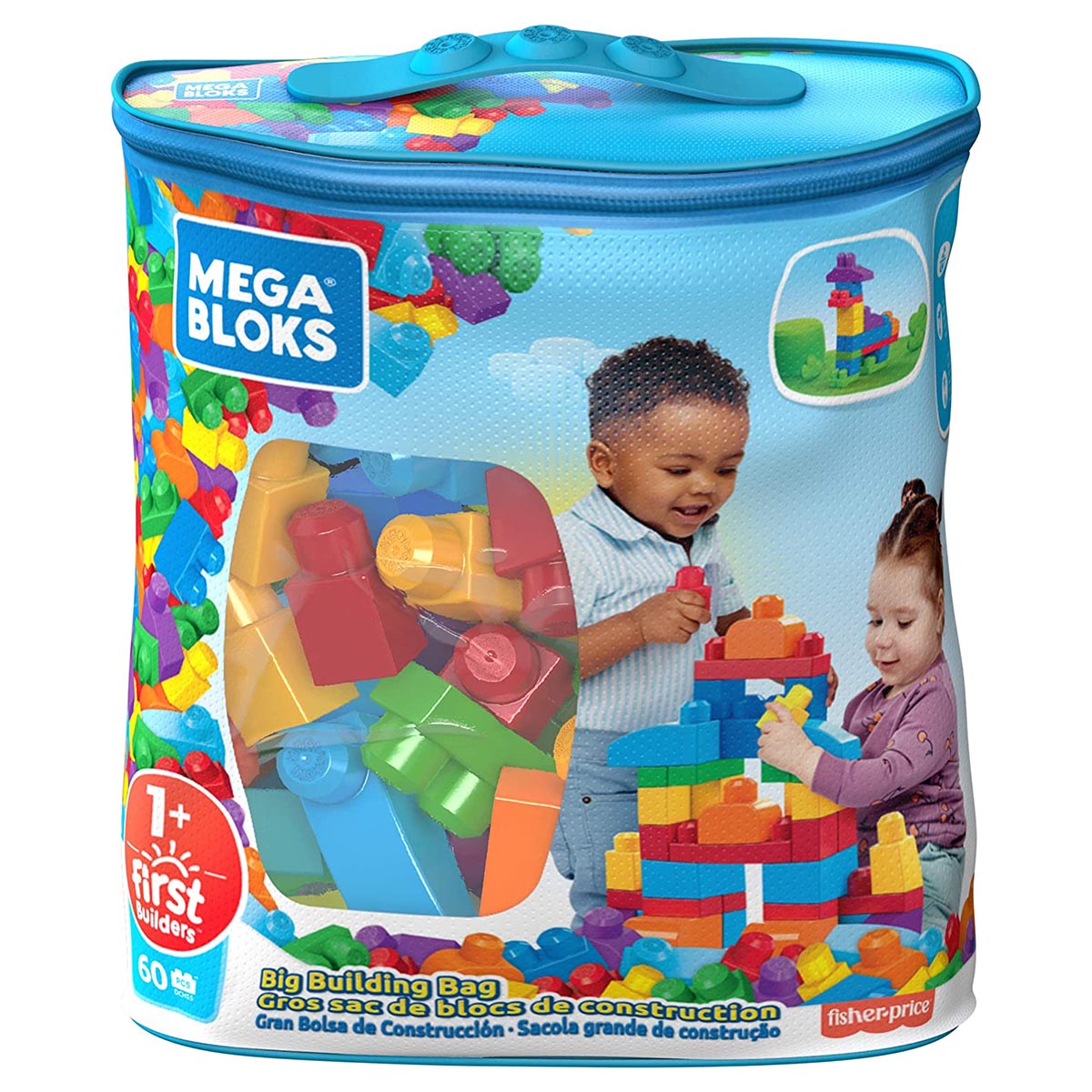 Fisher-Price Mega Bloks First Builders Big Building Bag 60pc Blue