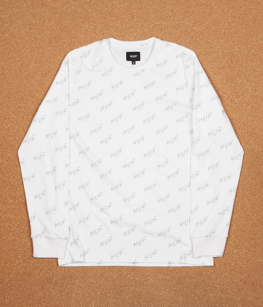 HUF Bolt All-Over Long Sleeve T-Shirt - White