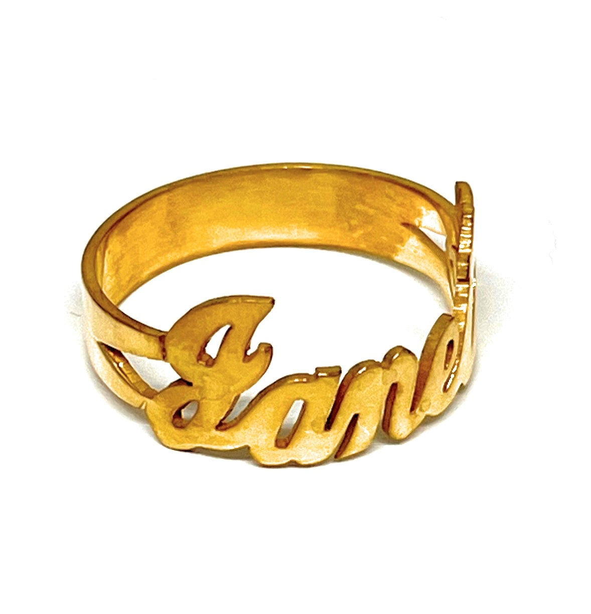 Gold Plated SILVER CUSTOMIZED Name Ring