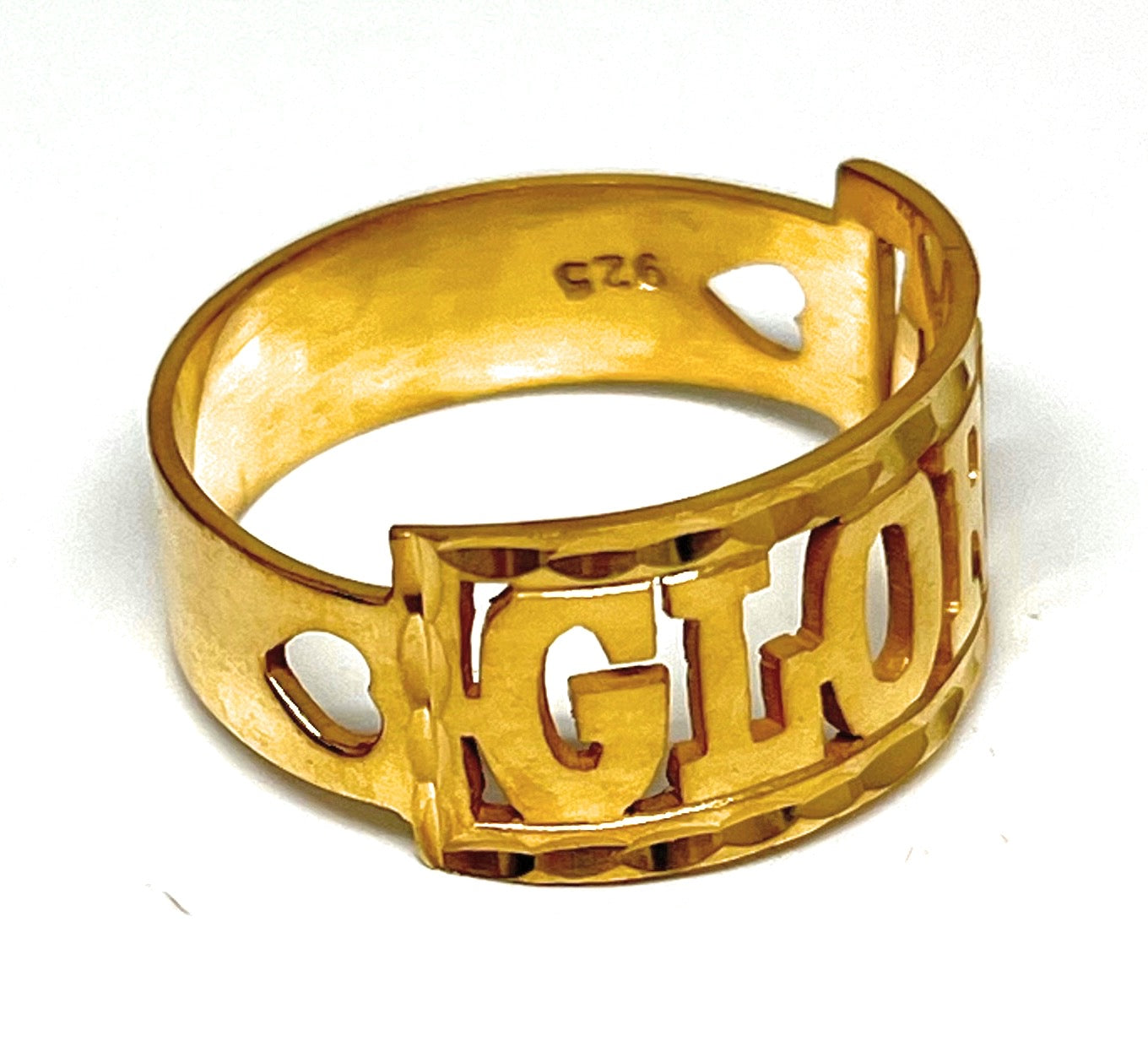 Gold Plated SILVER CUSTOMIZED Name Ring