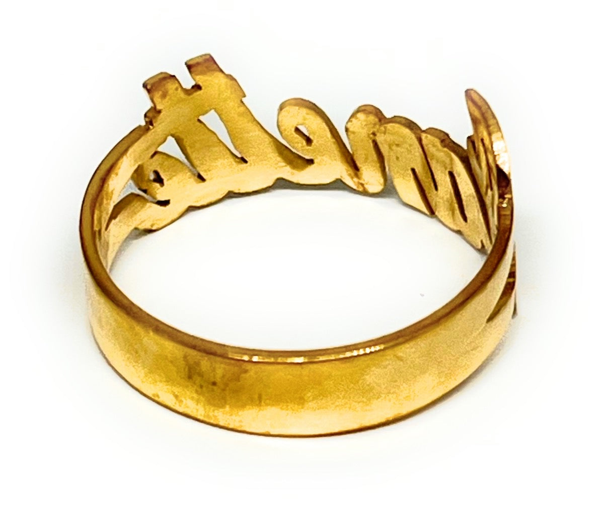 Gold Plated SILVER CUSTOMIZED Name Ring