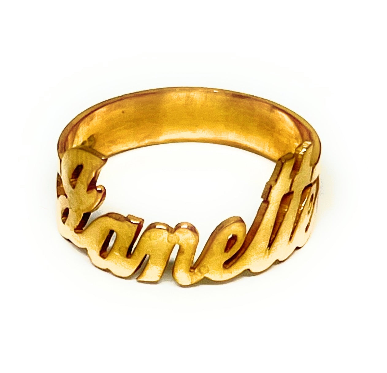 Gold Plated SILVER CUSTOMIZED Name Ring