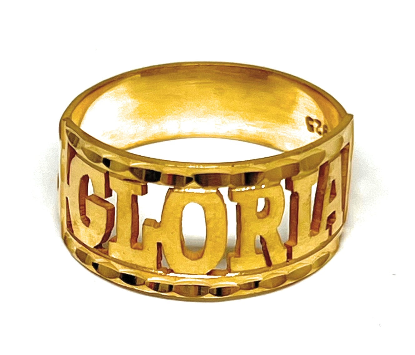 Gold Plated SILVER CUSTOMIZED Name Ring