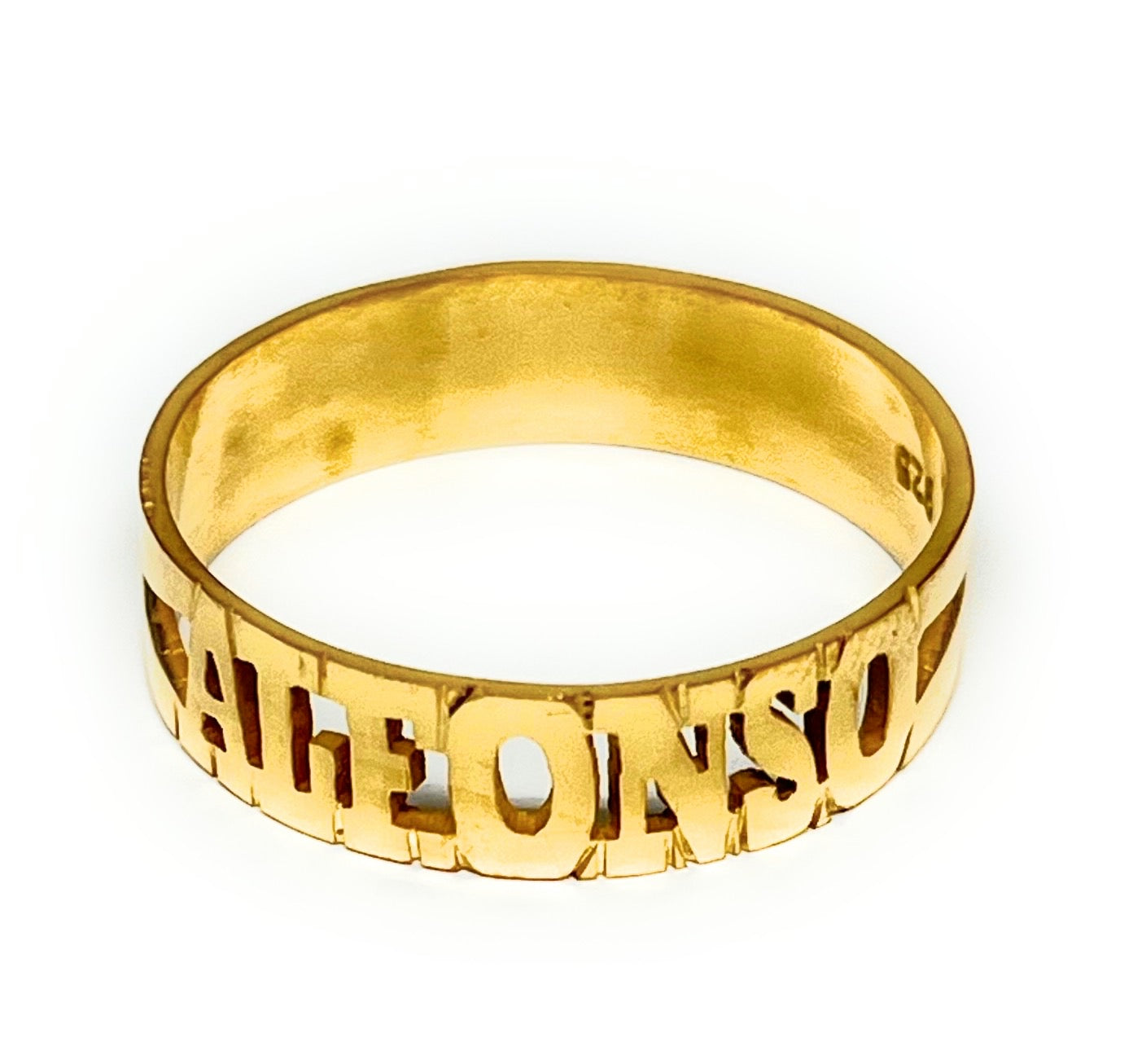 Gold Plated SILVER CUSTOMIZED Name Ring