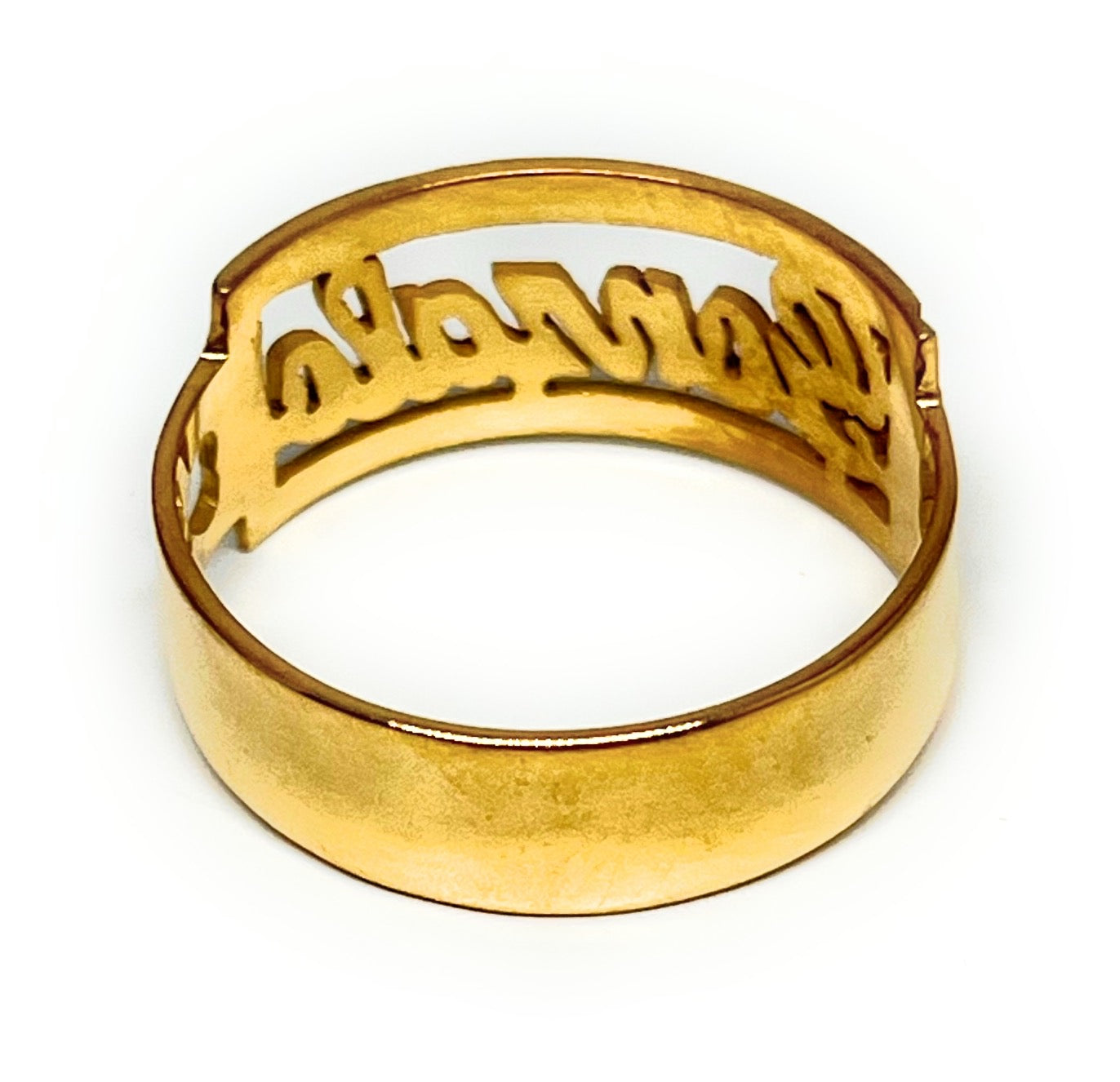 Gold Plated SILVER CUSTOMIZED Name Ring