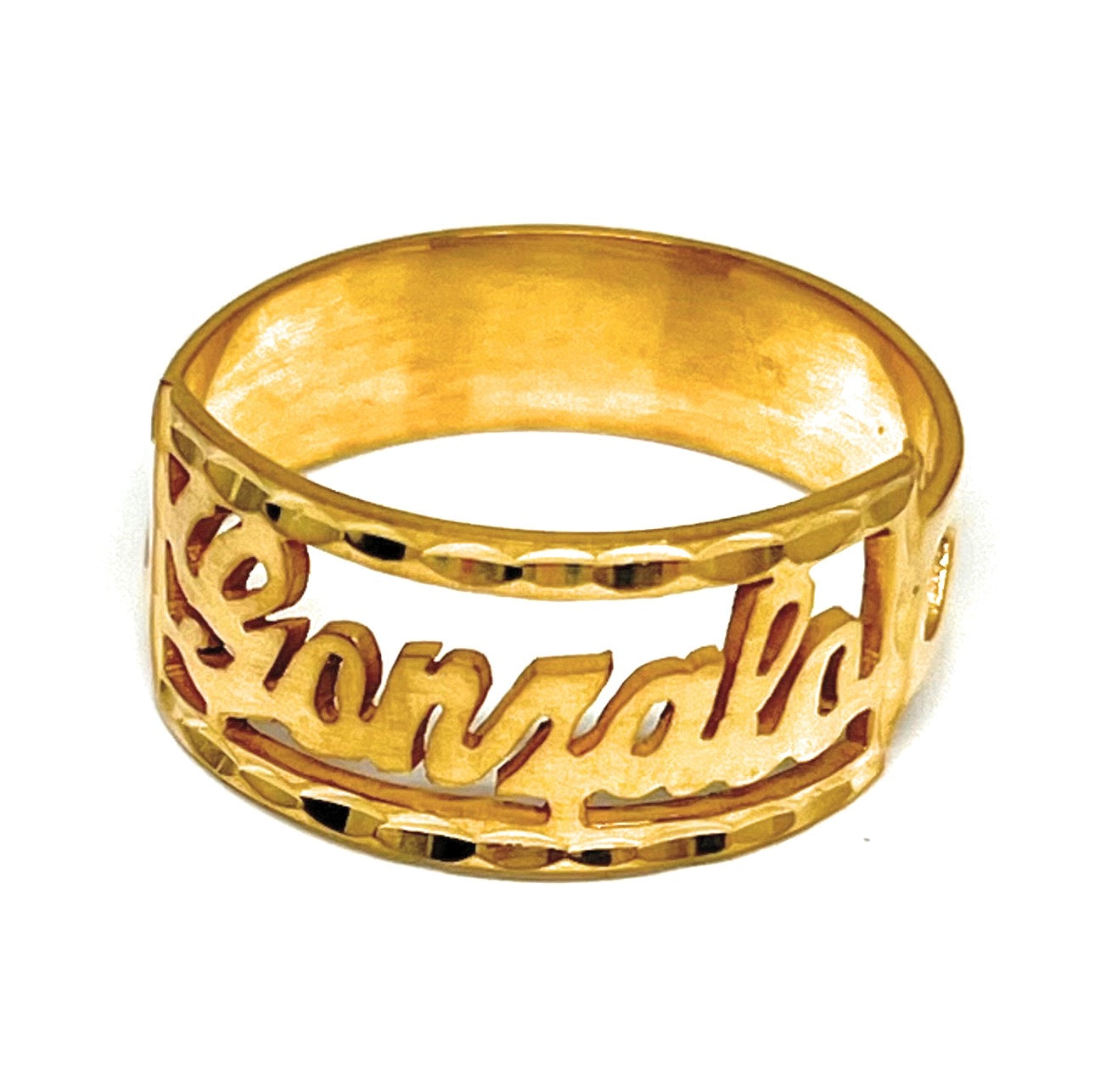 Gold Plated SILVER CUSTOMIZED Name Ring