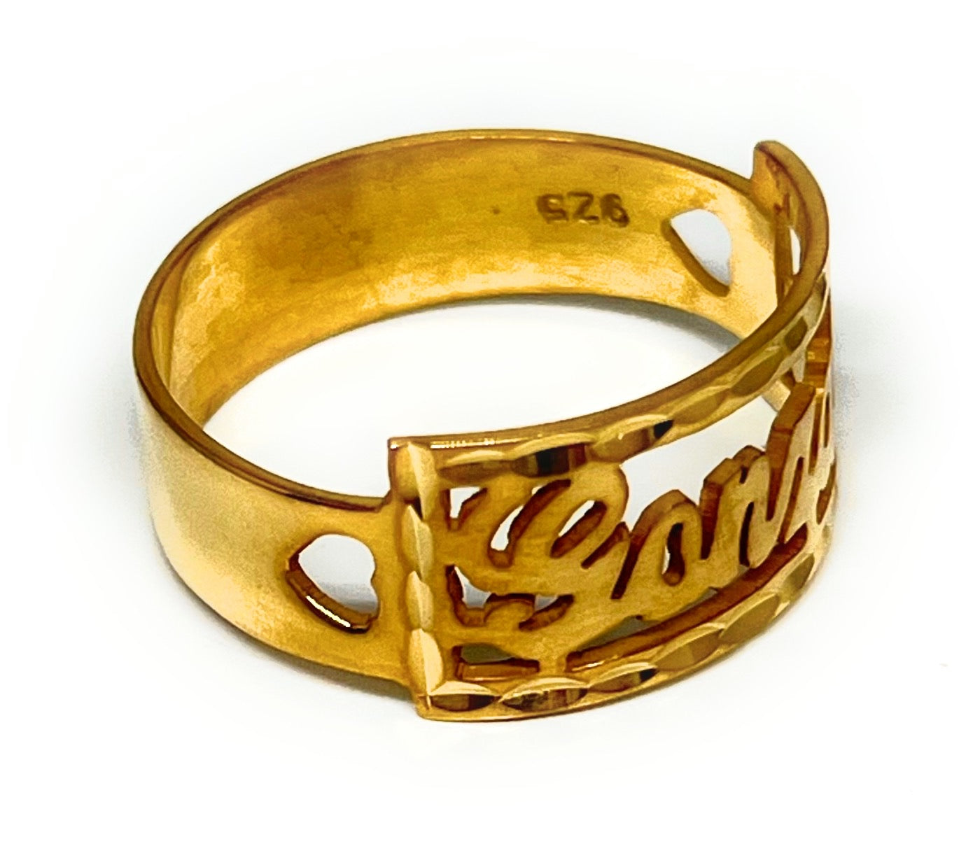 Gold Plated SILVER CUSTOMIZED Name Ring