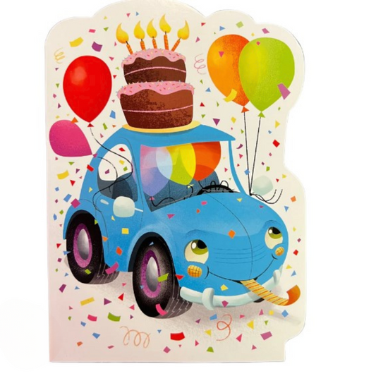 Happy Birthday Car Die-Cut Card